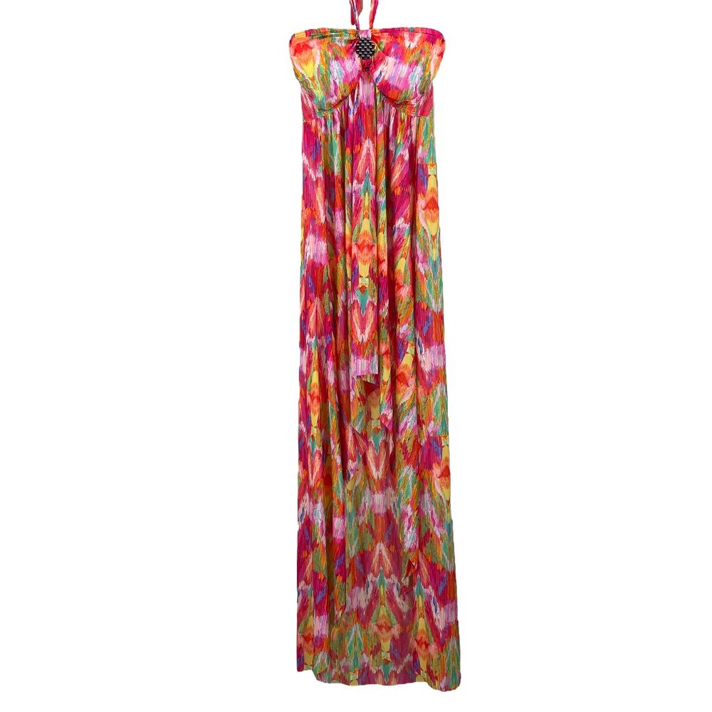 Vibrant Yellow and Pink Swim Coverup